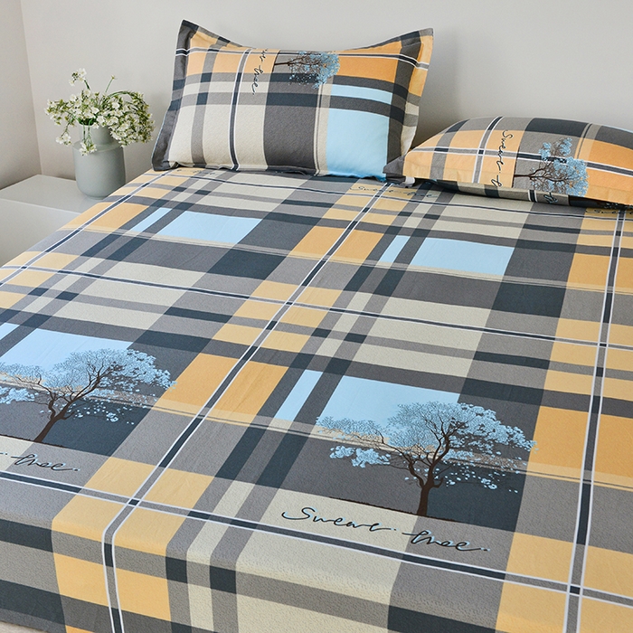 91家纺网 家纺一手货源 找家纺 登登家纺 2025新款全棉床笠四件套系列 格林春天-带床笠