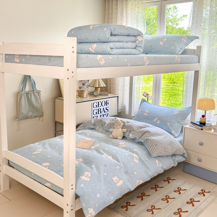 91家纺网 家纺一手货源 找家纺 莱通家纺 2025新款12868学生宿舍三件套 泡芙小狗