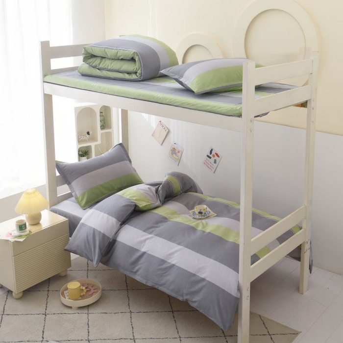 91家纺网 家纺一手货源 找家纺 （总）茗婷家纺 2025款13372纯棉全棉宿舍上下铺学生三件套六件套