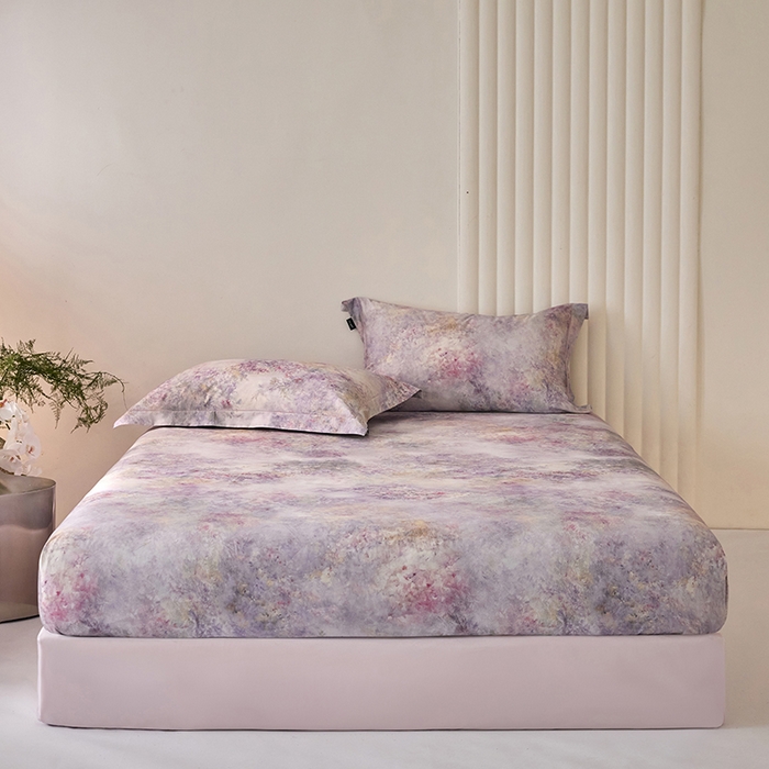 91家纺网 家纺一手货源 找家纺 禾时 2025新款A类100S长绒棉全棉数码印花床笠三件套床套床罩床垫保护罩 繁星点点