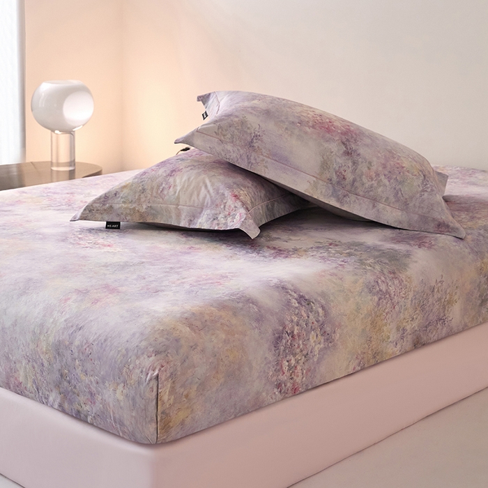 91家纺网 家纺一手货源 找家纺 禾时 2025新款A类100S长绒棉全棉数码印花床笠三件套床套床罩床垫保护罩 繁星点点