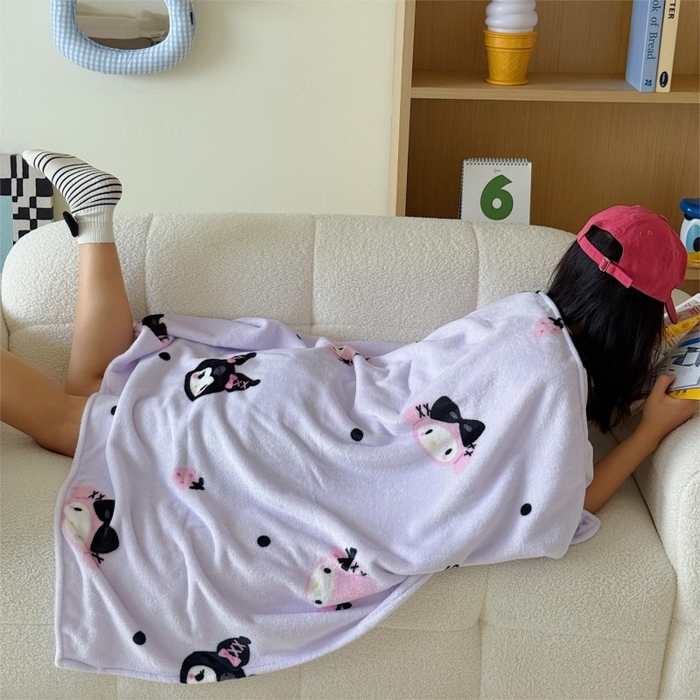 91家纺网 家纺一手货源 找家纺 顾里家纺 2025新款ins少女奶油系双面牛奶绒毯-第二组 甜酷仔