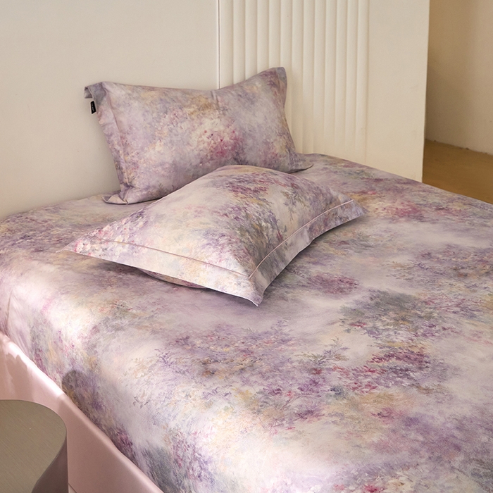 91家纺网 家纺一手货源 找家纺 禾时 2025新款A类100S长绒棉全棉数码印花床笠三件套床套床罩床垫保护罩 繁星点点