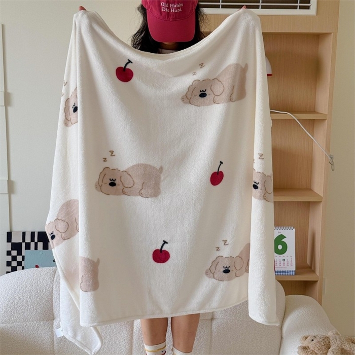 91家纺网 家纺一手货源 找家纺 顾里家纺 2025新款ins少女奶油系双面牛奶绒毯-第二组 趴趴熊