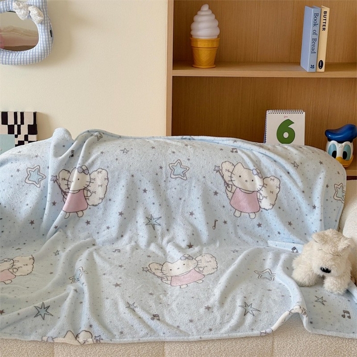 91家纺网 家纺一手货源 找家纺 顾里家纺 2025新款ins少女奶油系双面牛奶绒毯-第二组 芭拉花猫