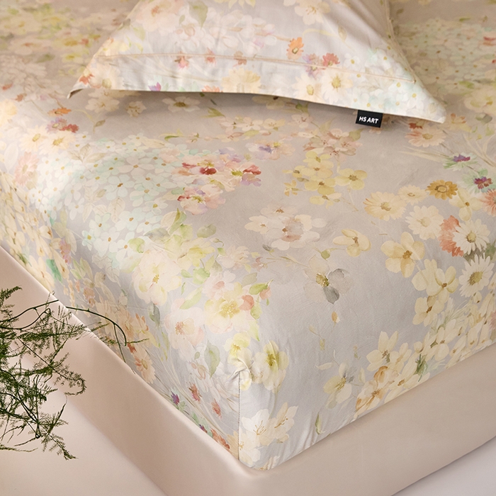 91家纺网 家纺一手货源 找家纺 禾时 2025新款A类100S长绒棉全棉数码印花单枕套 春日花田