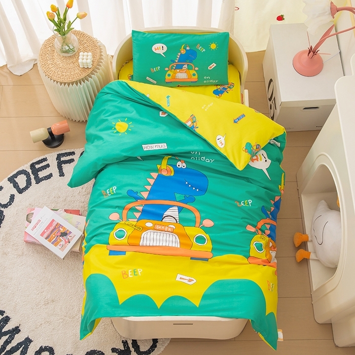 91家纺网 家纺一手货源 找家纺 （总）2025新款全棉AB版幼儿园三件套宝宝午睡被子六件套儿童被套多件套