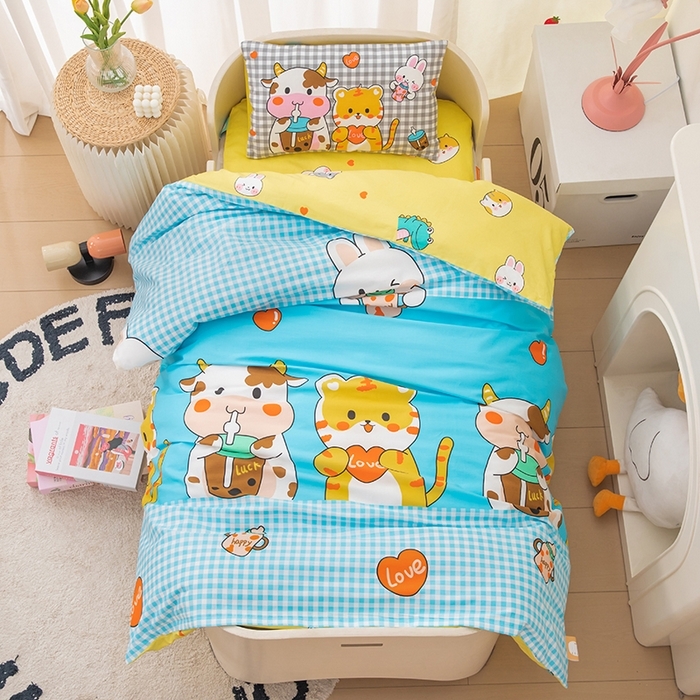 91家纺网 家纺一手货源 找家纺 （总）2025新款全棉AB版幼儿园三件套宝宝午睡被子六件套儿童被套多件套