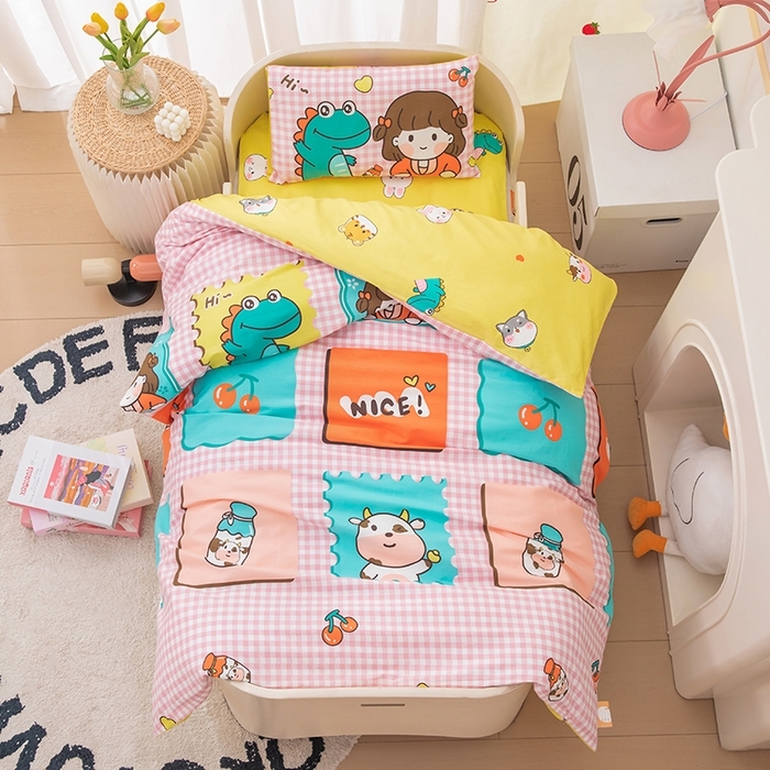 91家纺网 家纺一手货源 找家纺 （总）2025新款全棉AB版幼儿园三件套宝宝午睡被子六件套儿童被套多件套