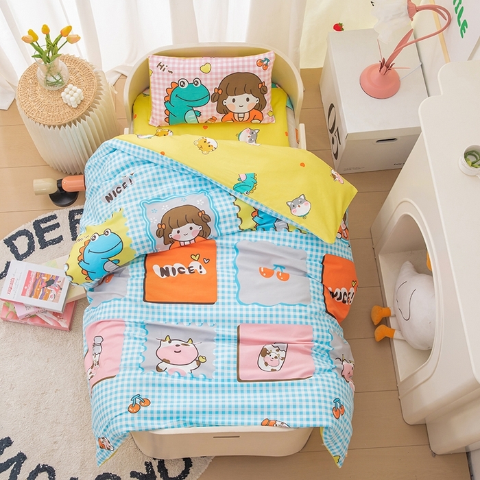 91家纺网 家纺一手货源 找家纺 （总）2025新款全棉AB版幼儿园三件套宝宝午睡被子六件套儿童被套多件套