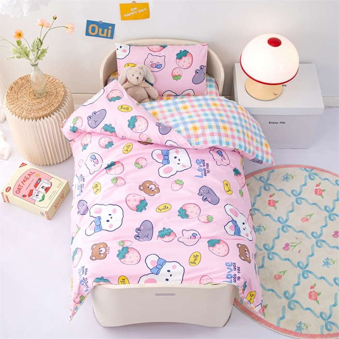 91家纺网 家纺一手货源 找家纺 （总）2025新款全棉AB版幼儿园三件套宝宝午睡被子六件套儿童被套多件套