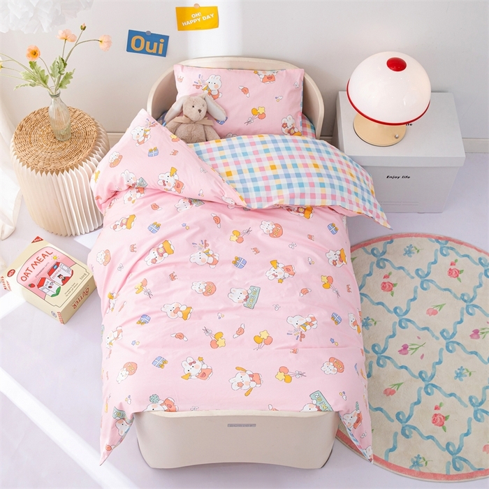 91家纺网 家纺一手货源 找家纺 （总）2025新款全棉AB版幼儿园三件套宝宝午睡被子六件套儿童被套多件套