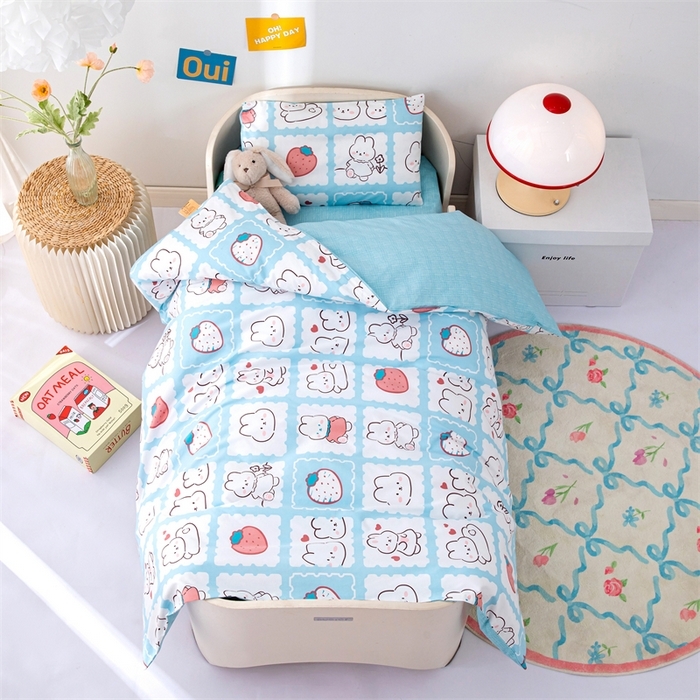 91家纺网 家纺一手货源 找家纺 （总）2025新款全棉AB版幼儿园三件套宝宝午睡被子六件套儿童被套多件套