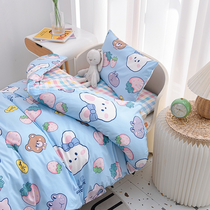 91家纺网 家纺一手货源 找家纺 （总）2025新款全棉AB版幼儿园三件套宝宝午睡被子六件套儿童被套多件套