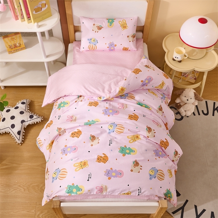 91家纺网 家纺一手货源 找家纺 （总）嗨皮宝贝 2025新款60S贡缎长绒棉全棉婴幼儿童三件套多件套