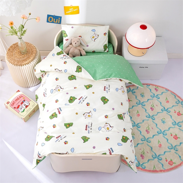 91家纺网 家纺一手货源 找家纺 （总）嗨皮宝贝 2025新款60S贡缎长绒棉全棉婴幼儿童三件套多件套