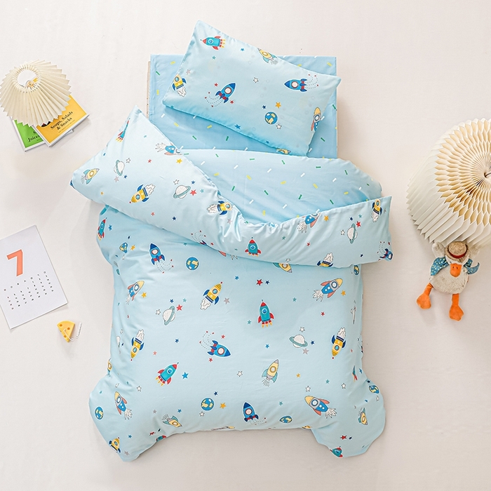 91家纺网 家纺一手货源 找家纺 （总）嗨皮宝贝 2025新款60S贡缎长绒棉全棉婴幼儿童三件套多件套