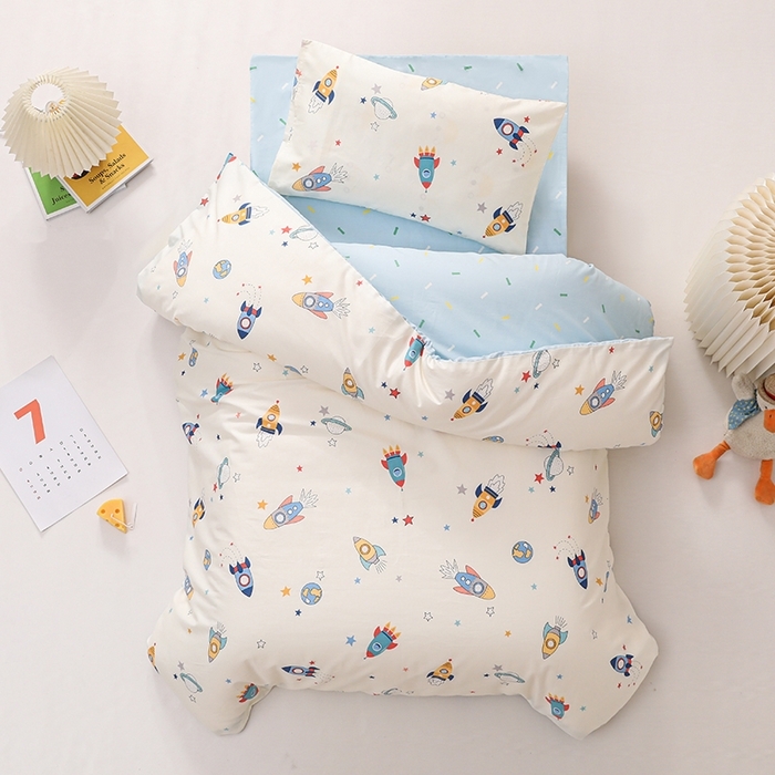 （总）嗨皮宝贝 2025新款60S贡缎长绒棉全棉婴幼儿童三件套多件套