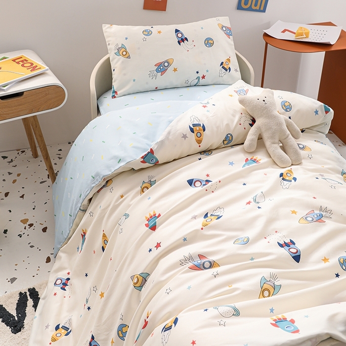 91家纺网 家纺一手货源 找家纺 （总）嗨皮宝贝 2025新款60S贡缎长绒棉全棉婴幼儿童三件套多件套