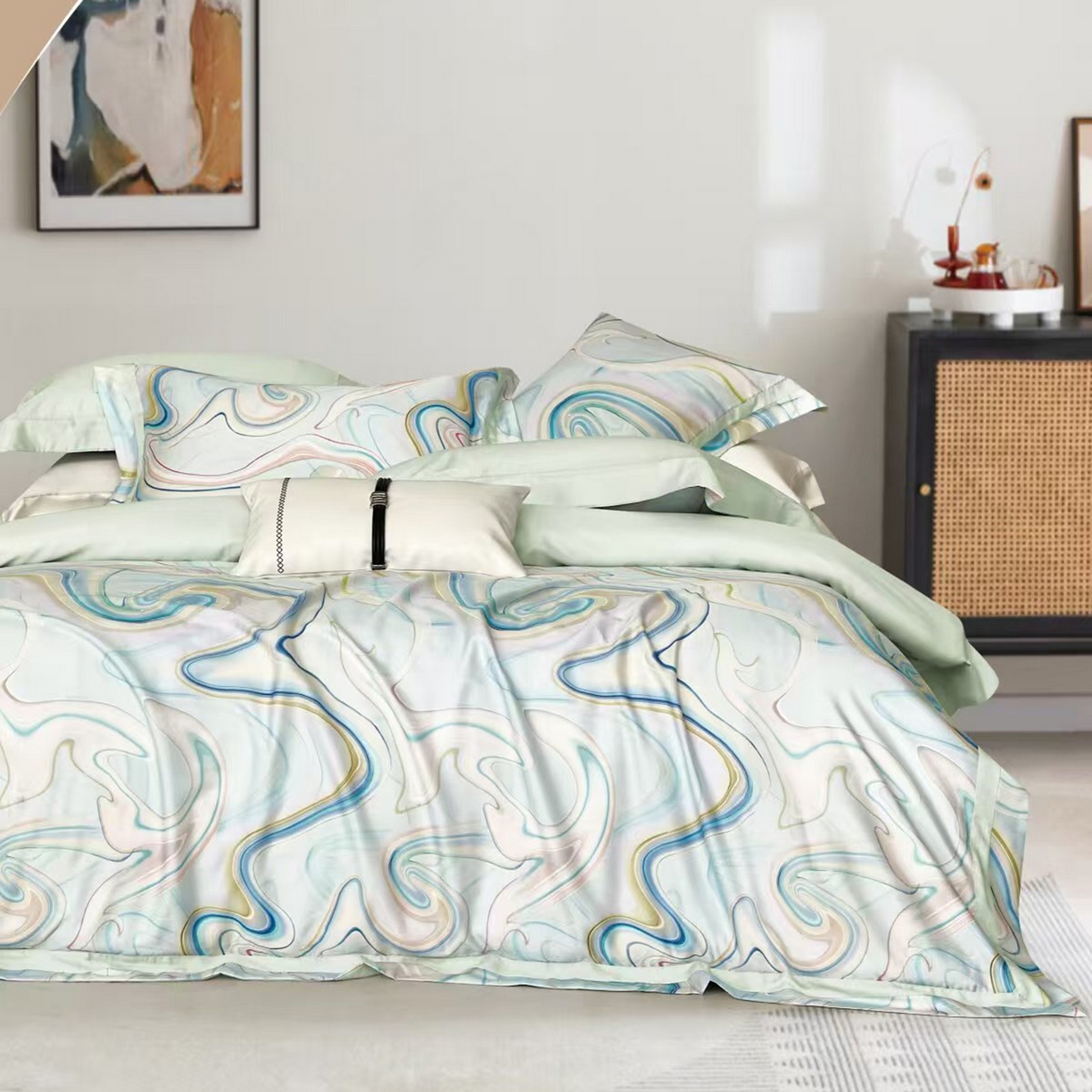 91家纺网 家纺一手货源 找家纺 （总）未来家居 2025新款优帝UD莱赛尔天丝四件套