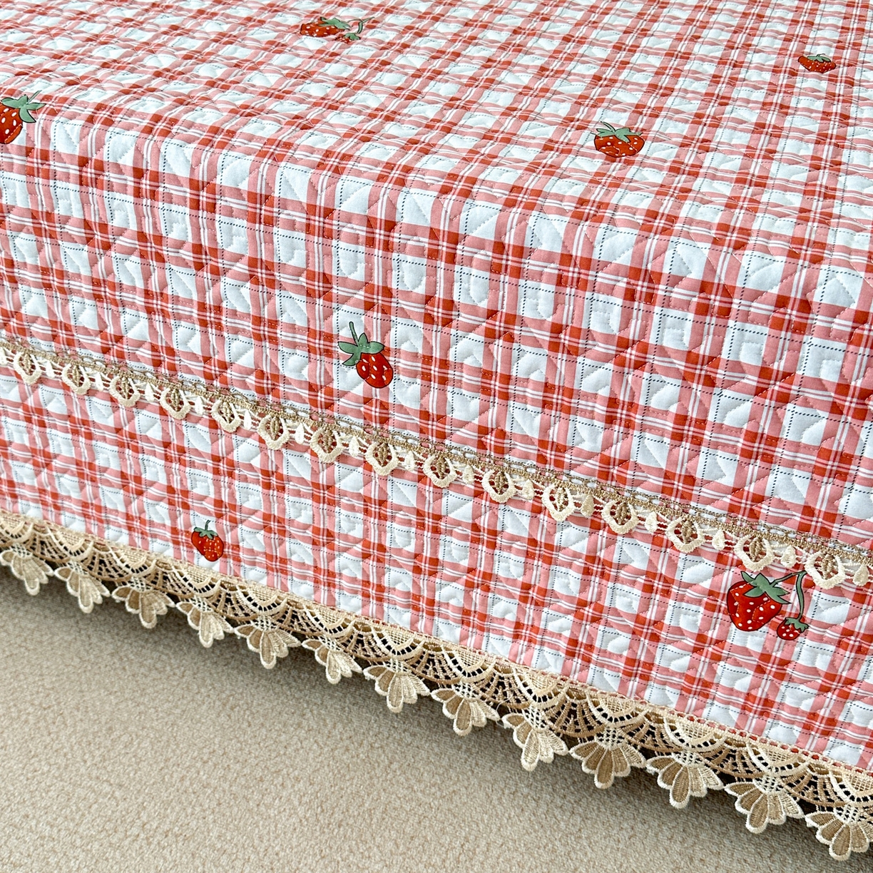 91家纺网 家纺一手货源 找家纺 手艺人家纺 2025新款带花全棉纯棉绗缝榻榻米炕盖K725-K750 K729