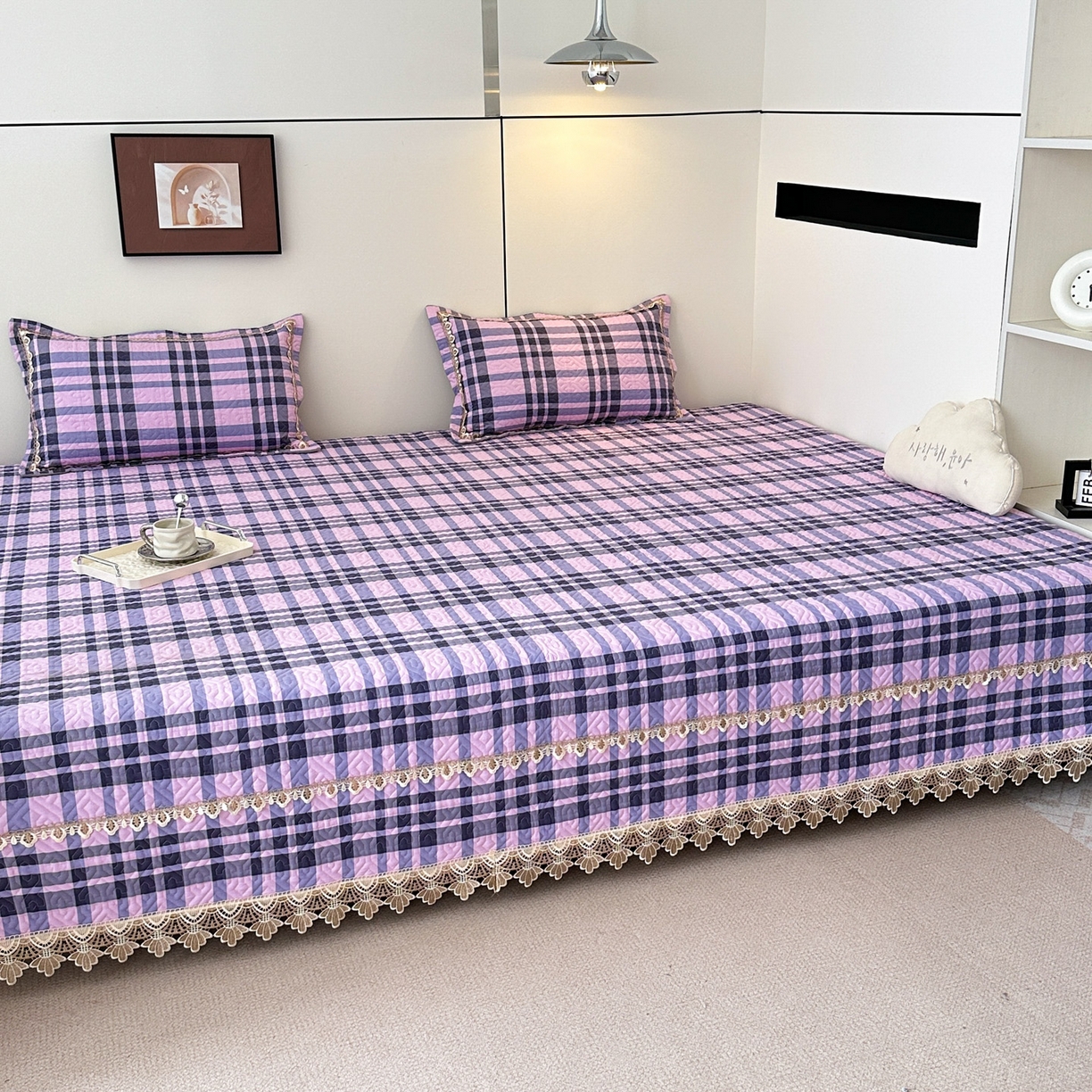 91家纺网 家纺一手货源 找家纺 手艺人家纺 2025新款带花全棉纯棉绗缝榻榻米炕盖K725-K750 K732