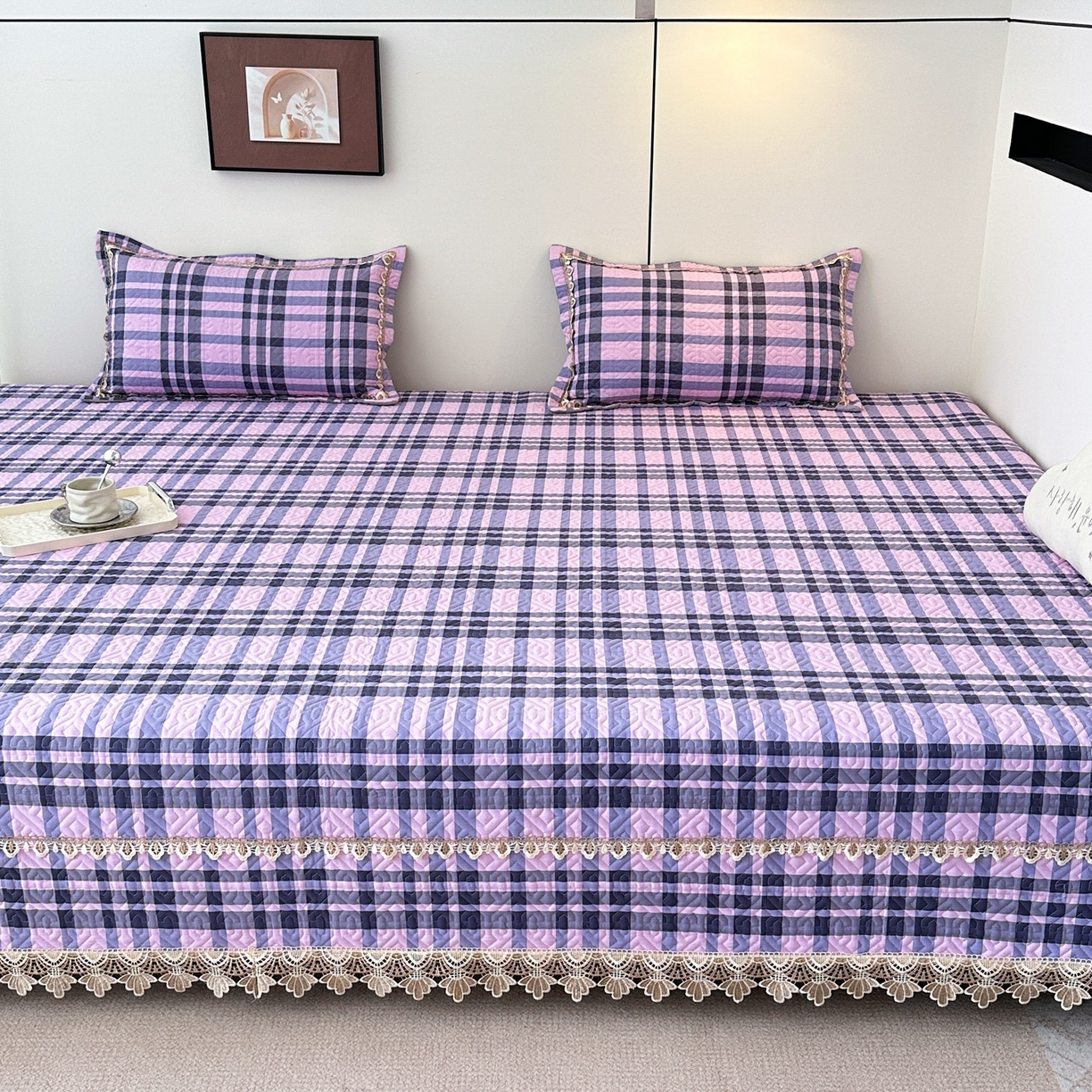 91家纺网 家纺一手货源 找家纺 手艺人家纺 2025新款带花全棉纯棉绗缝榻榻米炕盖K725-K750 K732