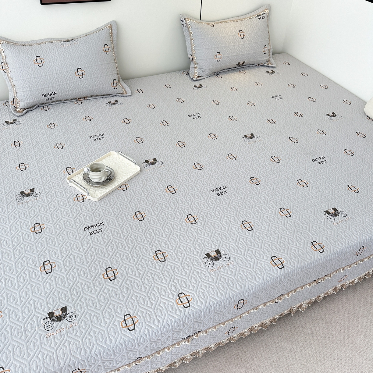 91家纺网 家纺一手货源 找家纺 手艺人家纺 2025新款带花全棉纯棉绗缝榻榻米炕盖K725-K750 K736