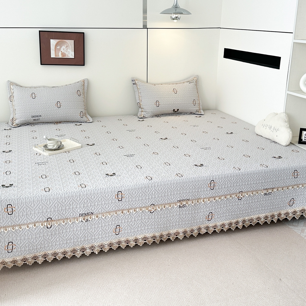 91家纺网 家纺一手货源 找家纺 手艺人家纺 2025新款带花全棉纯棉绗缝榻榻米炕盖K725-K750 K736