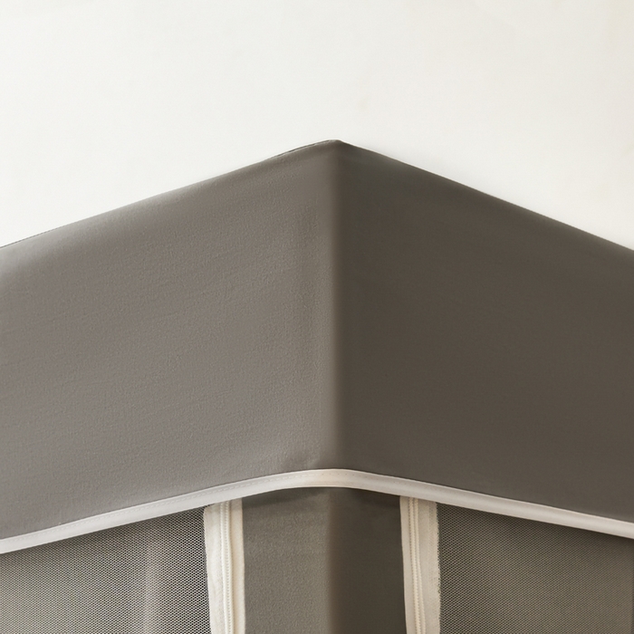 91家纺网 家纺一手货源 找家纺 铭宣家居 2025新款100%物理强遮光纳米技术静电植绒环保透气床帘加密纱学生蚊帐透气面料 豹纹狗狗