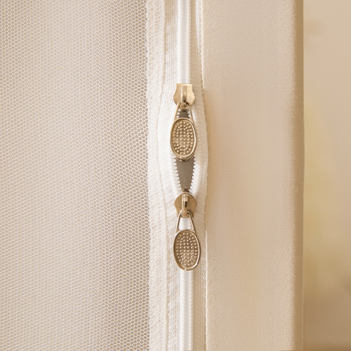 91家纺网 家纺一手货源 找家纺 铭宣家居 2025新款100%物理强遮光纳米技术静电植绒环保透气床帘加密纱学生蚊帐透气面料 叠叠猫