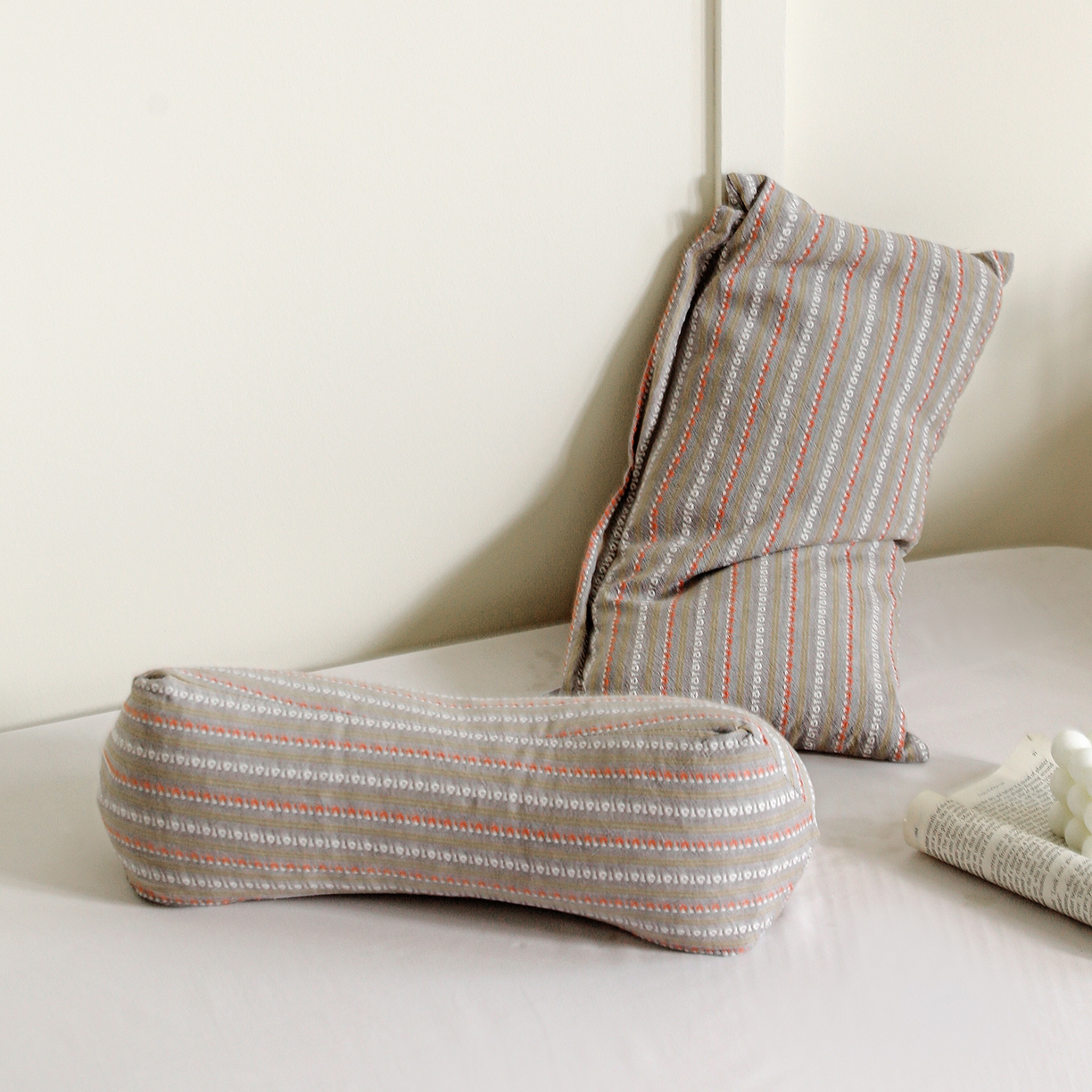 91家纺网 家纺一手货源 找家纺 （总）梦莱家纺 2025春夏新款三角牵引组合荞麦枕印花款枕头枕芯