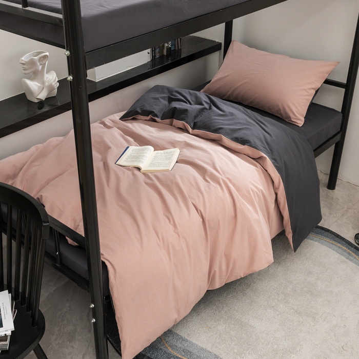 91家纺网 家纺一手货源 找家纺 （总）柠萌家居 2025新款无印良品风色织水洗棉A类学生宿舍三件套