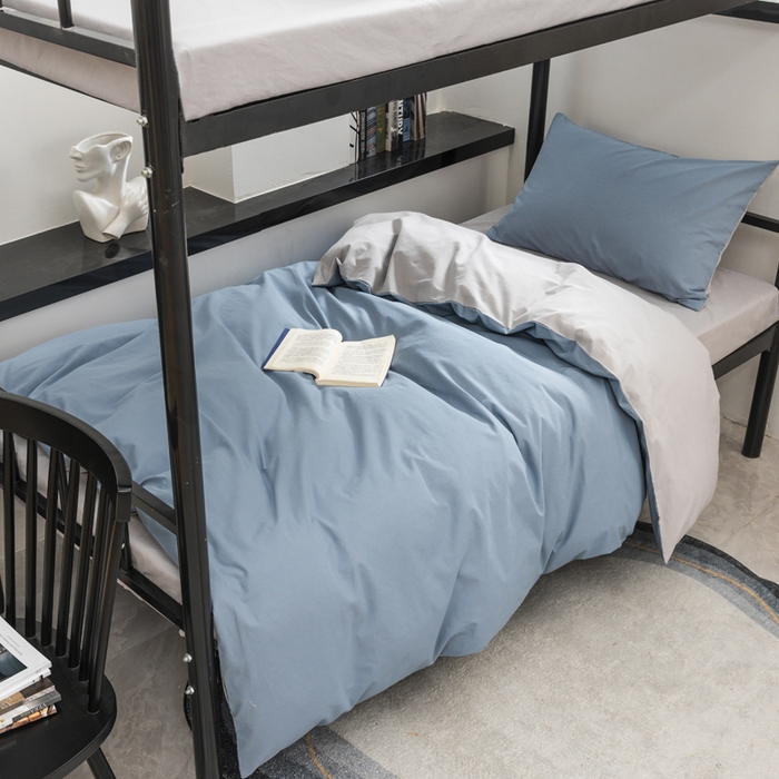 91家纺网 家纺一手货源 找家纺 （总）柠萌家居 2025新款无印良品风色织水洗棉A类学生宿舍三件套