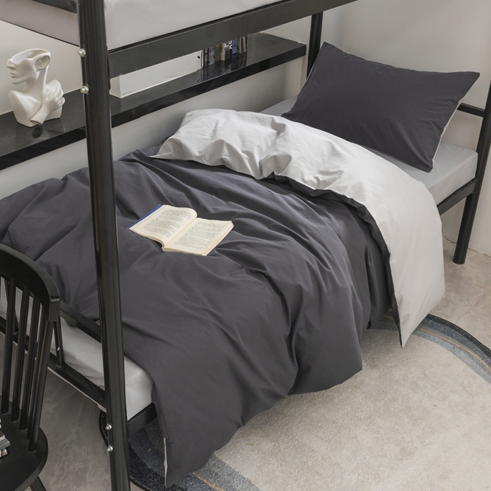 91家纺网 家纺一手货源 找家纺 （总）柠萌家居 2025新款无印良品风色织水洗棉A类学生宿舍三件套