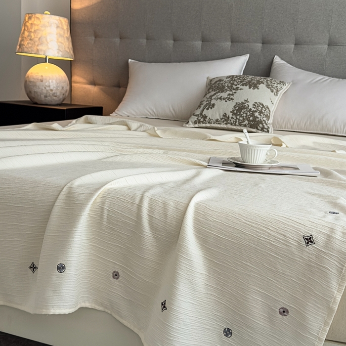 91家纺网 家纺一手货源 找家纺 （总）乐嘉盈 2025新款双层纱布毯