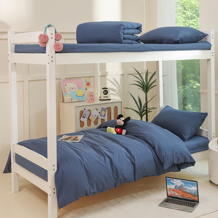 91家纺网 家纺一手货源 找家纺 （总）柠萌家居 2025新款无印良品风色织水洗棉A类学生宿舍三件套