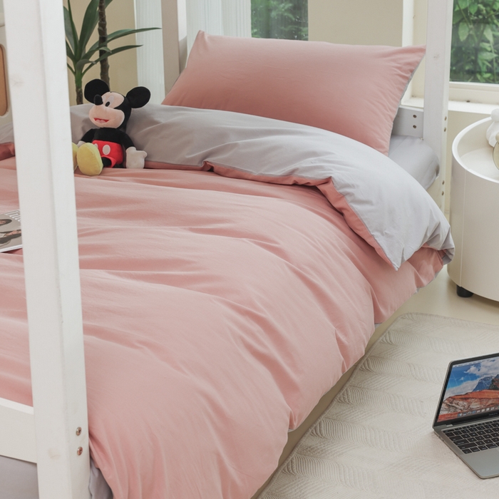 91家纺网 家纺一手货源 找家纺 （总）柠萌家居 2025新款无印良品风色织水洗棉A类学生宿舍三件套