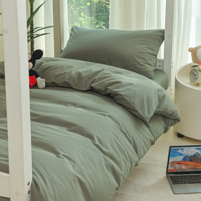 91家纺网 家纺一手货源 找家纺 （总）柠萌家居 2025新款无印良品风色织水洗棉A类学生宿舍三件套