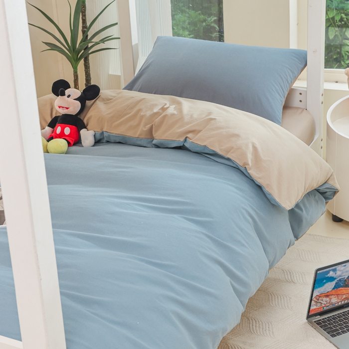 91家纺网 家纺一手货源 找家纺 （总）柠萌家居 2025新款无印良品风色织水洗棉A类学生宿舍三件套