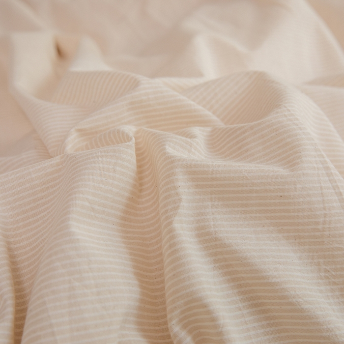 91家纺网 家纺一手货源 找家纺 柠萌家居 2025新款无印良品风色织水洗棉A类学生宿舍三件套 米密条