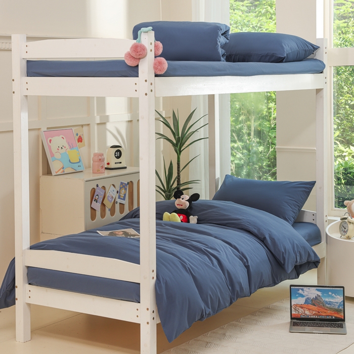 91家纺网 家纺一手货源 找家纺 柠萌家居 2025新款无印良品风色织水洗棉A类学生宿舍三件套 宝石蓝