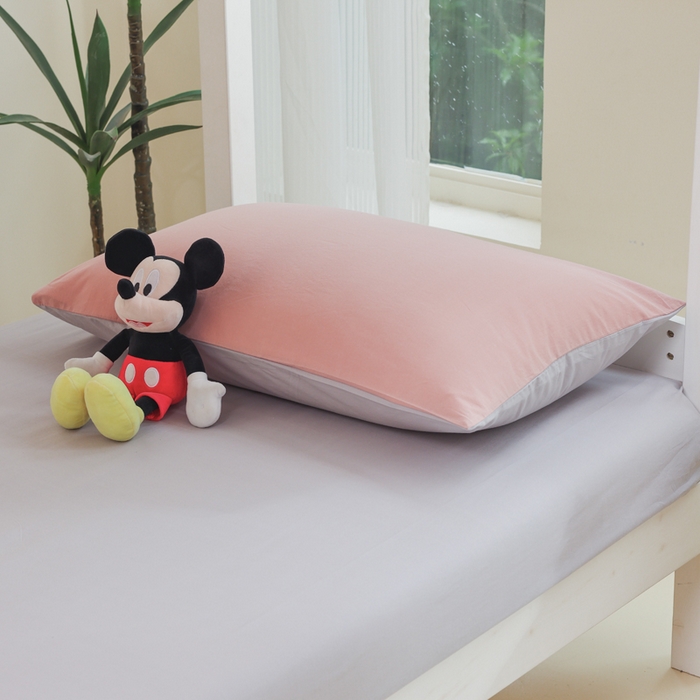 91家纺网 家纺一手货源 找家纺 柠萌家居 2025新款无印良品风色织水洗棉A类学生宿舍三件套 豆沙+浅灰