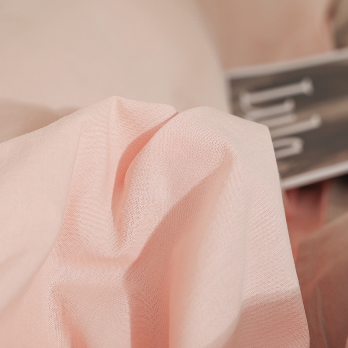 91家纺网 家纺一手货源 找家纺 柠萌家居 2025新款无印良品风色织水洗棉A类学生宿舍三件套 粉卡其