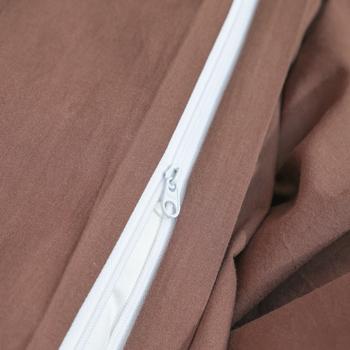 91家纺网 家纺一手货源 找家纺 柠萌家居 2025新款无印良品风色织水洗棉A类学生宿舍三件套 摩卡色