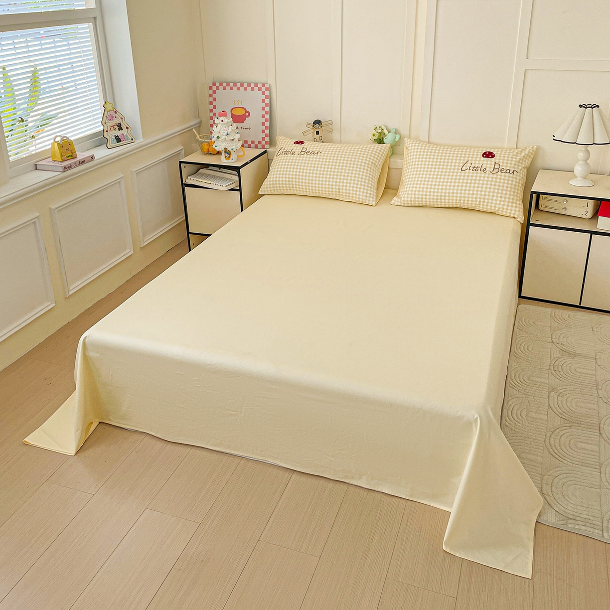 91家纺网 家纺一手货源 找家纺 娜娜 2025新款13376全棉贴布绣四件套 熊大大