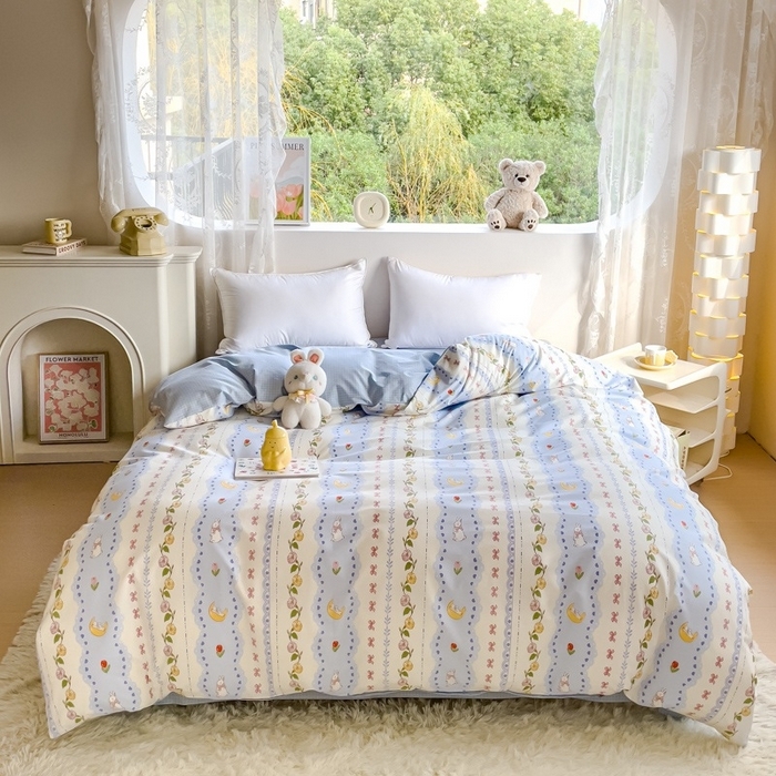 91家纺网 家纺一手货源 找家纺 （总）金鑫汇家纺 2025新款13070全棉好卖花型套件系列-四件套