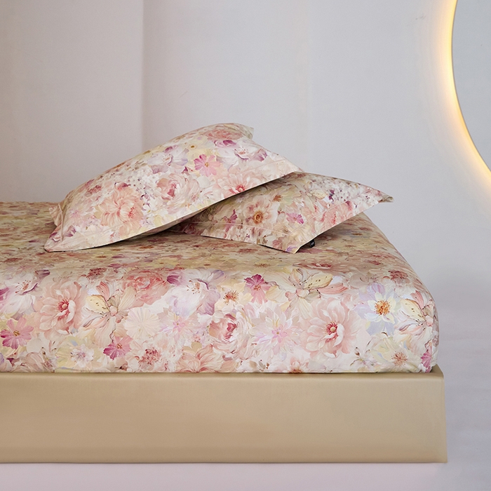 91家纺网 家纺一手货源 找家纺 禾时 2025新款A类100S长绒棉全棉数码印花单枕套 林间暖阳