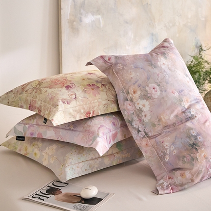 （总）禾时 2025新款A类100S长绒棉全棉数码印花单枕套