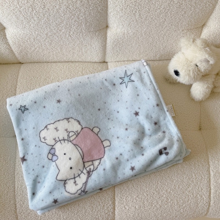 91家纺网 家纺一手货源 找家纺 顾里家纺 2025新款ins少女奶油系双面牛奶绒毯-第二组 芭拉花猫